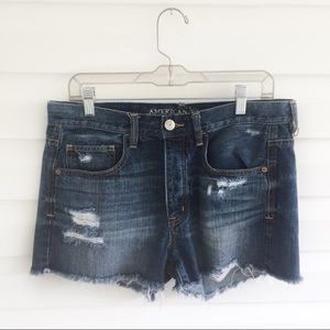 High waist distressed shorts
